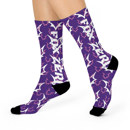 Fox Zero Purple Cushioned Crew Socks