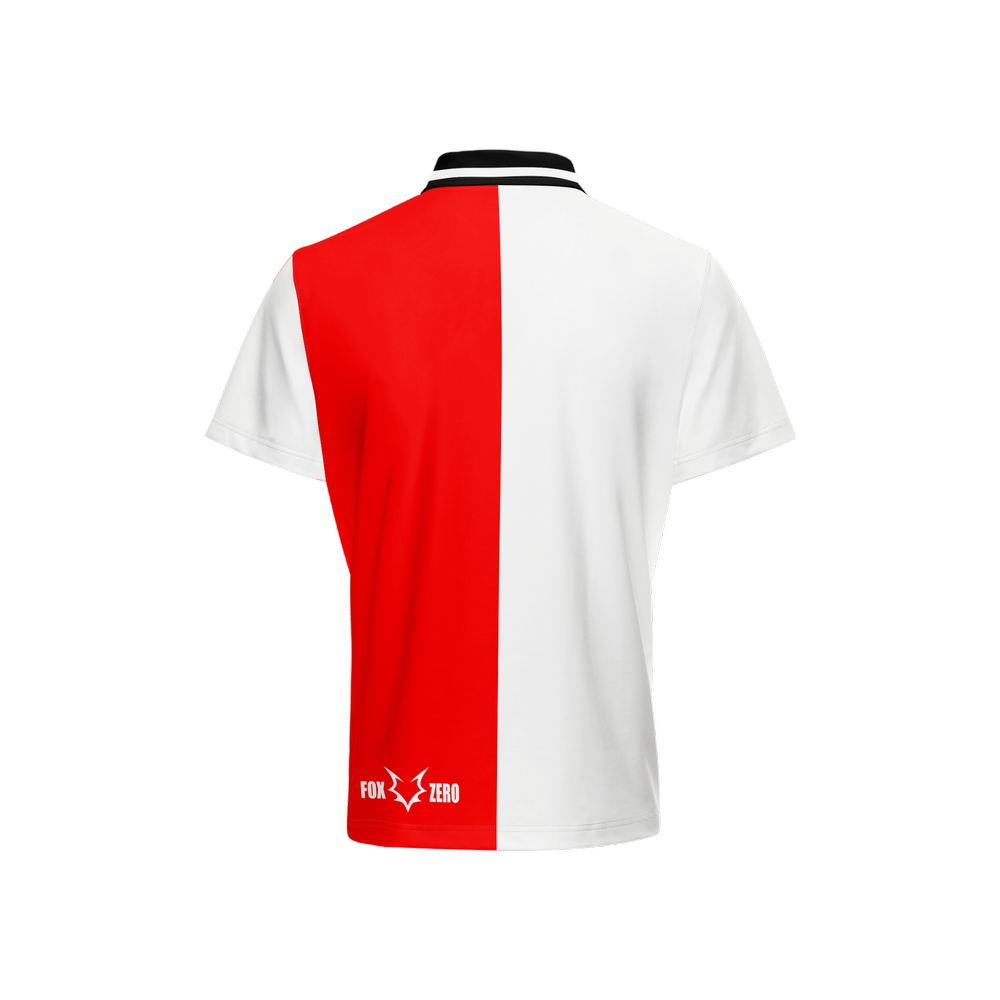 Fox Zero Red & White Golf Polo