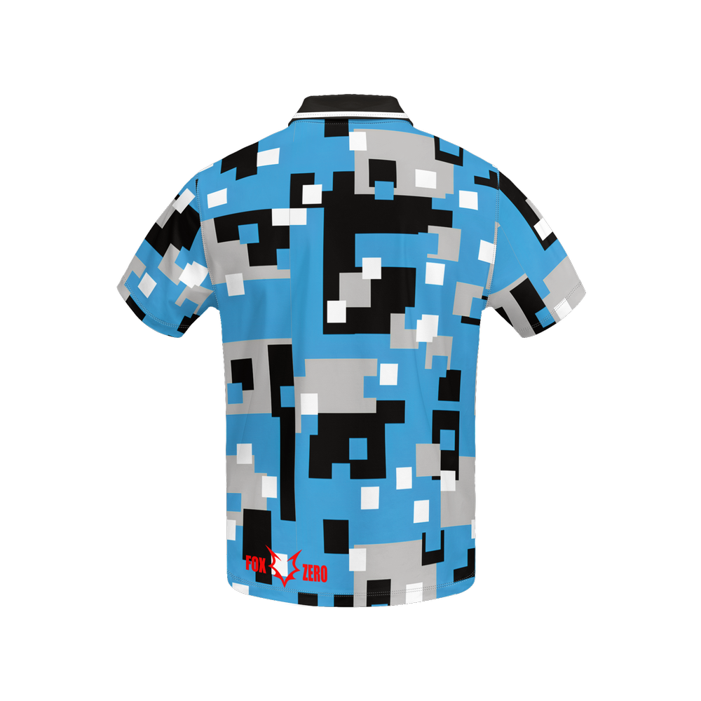 Fox Zero SlimFit Blue Digital Camo Polo