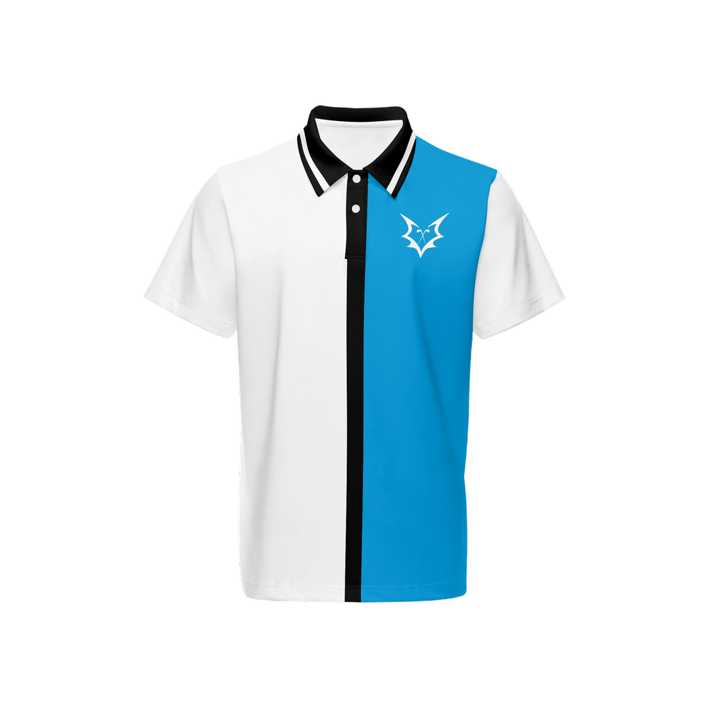 Fox Zero Blue & White Golf Polo