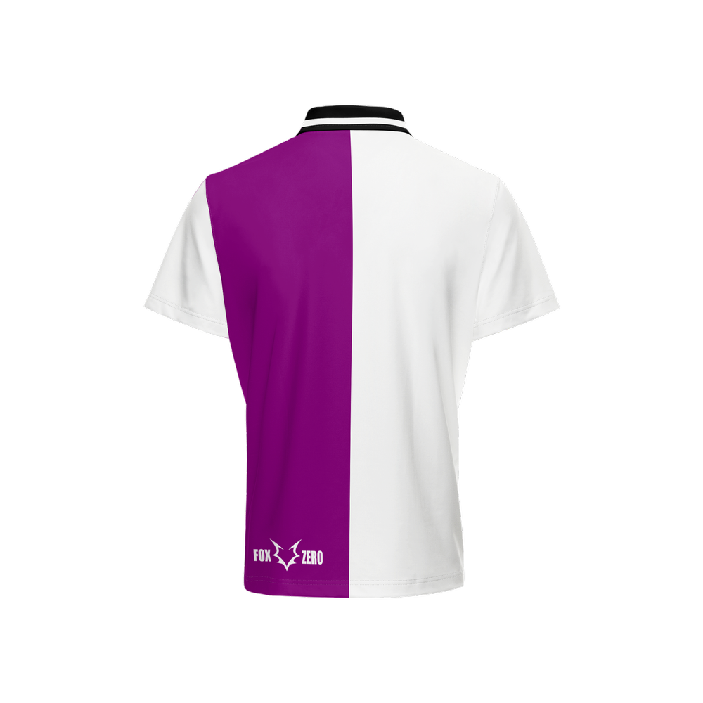 Fox Zero Purple & White Golf Polo