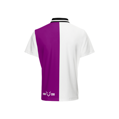 Fox Zero Purple & White Golf Polo